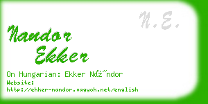 nandor ekker business card